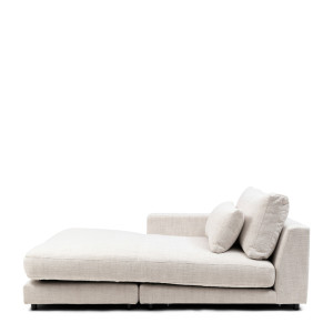 Stephen Chaise Longue Left, rich tweed, antique white