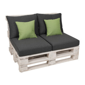 GO-DE Textil Palletkussenset (Antraciet/groen)