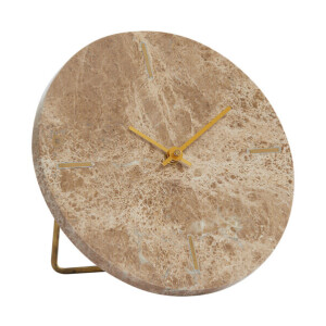 Light & Living Staande Klok 'Moreno' 20cm, Marmer, kleur Bruin