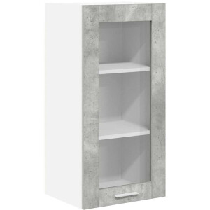 vidaXL - Hangkast - met - opslag - Beton - Grijs - 40 - x - 31 - x - 80 - cm - Bewerkt - hout