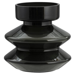 Leen Bakker - Vaas Niro - - 21xØ21 Cm - Glas - Zwart