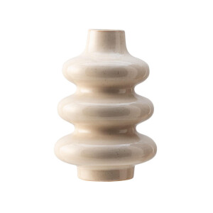 Leen Bakker - Vaas Liz - Naturel - 24xØ16 Cm - Keramiek - Wit#Beige