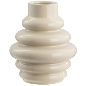 Leen Bakker - Vaas Arnica - Off-white - 30xØ25 Cm - Keramiek - Wit#Crème