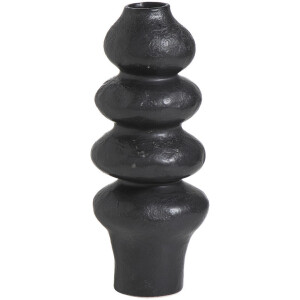 25% korting - Leen Bakker - Vaas Noah - 33,5xØ13,5 Cm - Keramiek - Zwart - H33.5 Cm