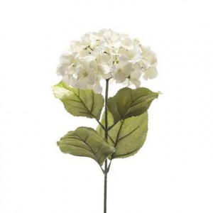 Kunstbloem Hortensia - wit - 65 cm - Leen Bakker