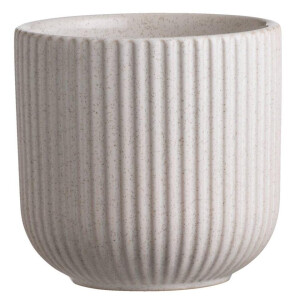 Leen Bakker - Bloempot Ribe - - 14xØ14,5 Cm - Keramiek - Grijs