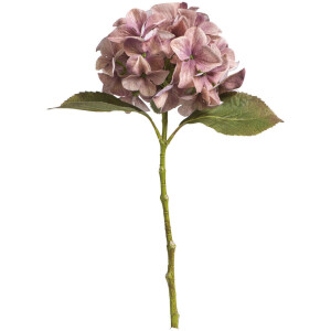 Leen Bakker - Kunstbloem Hydrangea Stem - Oud - 47 Cm - Polyethyleen - Roze
