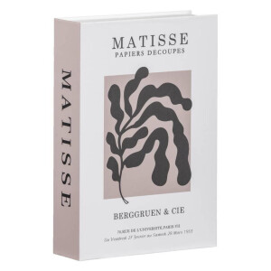 Leen Bakker - Opbergboek Matisse - Naturel - 16x23x5 Cm - Papier - Wit#Bruin
