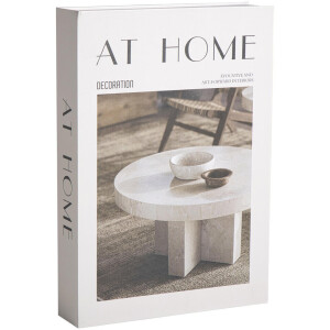 Leen Bakker - Opbergboek At Home - Off-white - 5x30x21 Cm - Papier - Crème