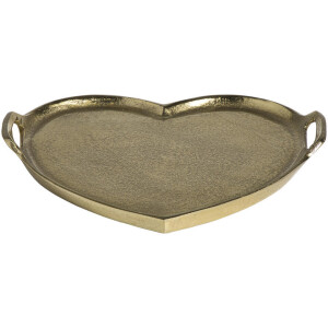 Leen Bakker - Dienblad Hart Goudkleur - 30x33 Cm - Aluminium - Goudkleurig