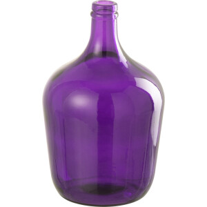 J-Line vaas Fles - glas - paars - 30 cm hoog