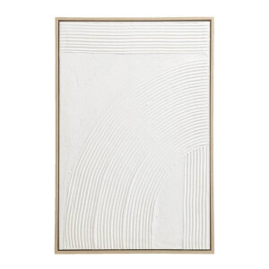 Leen Bakker - Schilderij 3D Art - /hout - 90x60 Cm - Canvas - Wit