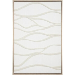 Leen Bakker - Schilderij Wave - Multikleur - 60x40 Cm - Canvas/Hout - Wit#Beige - 3x40x60 Cm