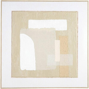 Leen Bakker - Schilderij Maha - Multikleur - 60x60 Cm - Canvas/Hout - Wit#Beige#Crème - 2.5x60x60 Cm