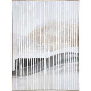 Leen Bakker - Schilderij Horizon - Multikleur - 80x60 Cm - Hout/Canvas - Wit#Crème#Zwart - 3.5x60x80 Cm