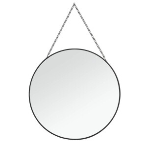 Leen Bakker - Spiegel Madrid - Ø29 Cm - Metaal/Glas - Zwart