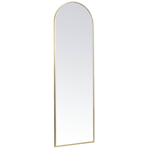 Leen Bakker - Passpiegel Arch - Aluminium - 145x45 Cm - Metaal/Glas - Goudkleurig