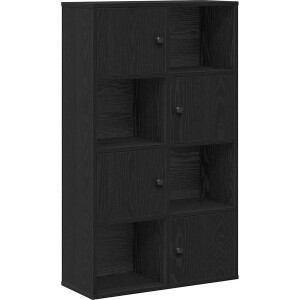 vidaXL - Boekenkast - 60x24x101,5 - cm - bewerkt - hout - zwart - eikenkleurig