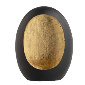 Op=Op | Leen Bakker - Windlicht Brygge - Zwart/Goud - 38x29x16 Cm - Metaal - Zwart#Goudkleurig