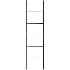 Decoratieve ladder Vincent - zwart - 160x37x1,5 cm - Leen Bakker