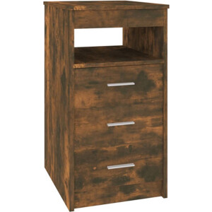 vidaXL - Ladekast - 40x50x76 - cm - bewerkt - hout - gerookt - eikenkleurig