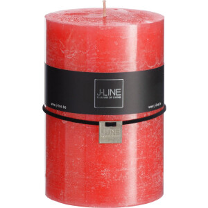 J-Line cilinderkaars - rood - XL - 120U - 6 stuks