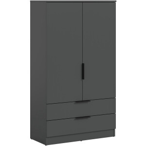 Wasmiddelenkast op wielen - Moderne opbergkast in antraciet - 80x140x37 cm