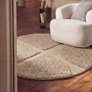 Vloerkleed Jasper Rond - Beige Xcm - Polyester - Dekbed-Discounter.nl
