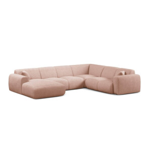 Modulaire hoekbank Molino rechts bouclé | Micadoni Home