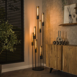 LifestyleFurn Vloerlamp 'Charnelle' 7-lamps, Artic Black