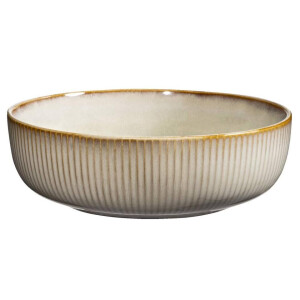 Leen Bakker - Saladeschaal Camille - - Ø22,5 Cm - Stoneware - Beige - B7.5 Cm