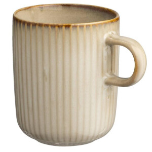 Leen Bakker - Mok Met Oor Camille - 400 Ml - Stoneware - Beige - B11 Cm