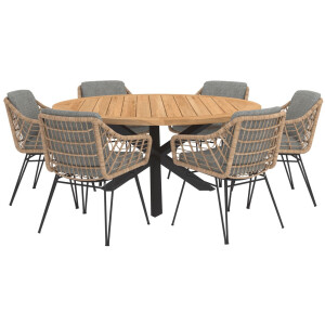 4 Seasons Outdoor Tuinset Cottage Prado  Teak-Anthracite 160 cm