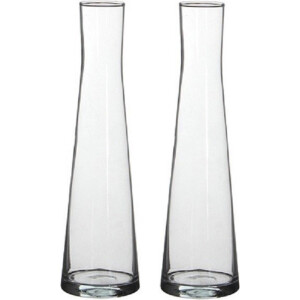 2x Uitlopende transparante vaas/vazen Ixia 30 x 4,5 cm - Home Deco vazen - Woonaccessoires 2 stuks