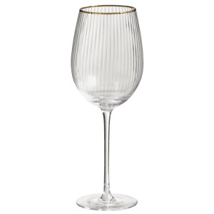 Leen Bakker - Wijnglazen Camille - /goudkleur - 570 Ml - 2 Stuks - Glas - Transparant - B25.5 Cm