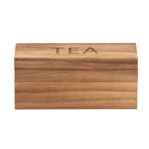 Leen Bakker - Theedoos - Naturel - 6-vaks - 10x22,5x9 Cm - Acaciahout - Beige - 22.5x10x9 Cm
