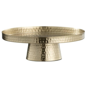 Leen Bakker - Plateau Op Voet - - 14xØ31 Cm - Metaal - Goudkleurig - B10.5 Cm