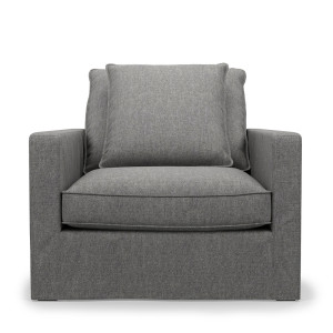 Fauteuil Lennox, Grey, Washed Cotton