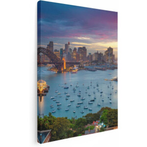 Artaza Canvas Schilderij Sydney Harbour Bridge in de Avond - 60x80 - Foto Op Canvas - Canvas Print