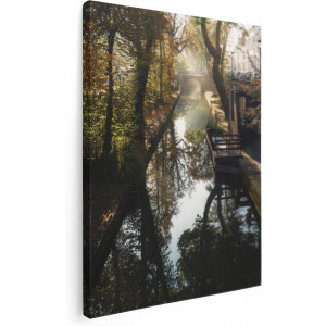 Artaza Canvas Schilderij Nieuwe Gracht In Utrecht - 60x80 - Foto Op Canvas - Canvas Print