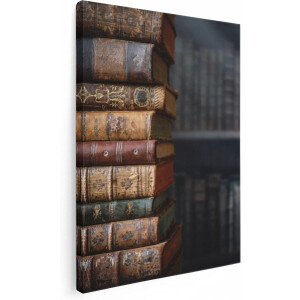 Artaza Canvas Schilderij Oude Historische Boeken - Retro - 30x40 - Klein - Foto Op Canvas - Canvas Print