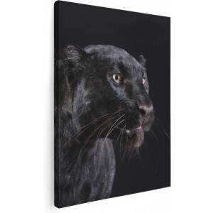 Artaza Canvas Schilderij Zwarte Panterkop - Panter - 30x40 - Klein - Foto Op Canvas - Canvas Print
