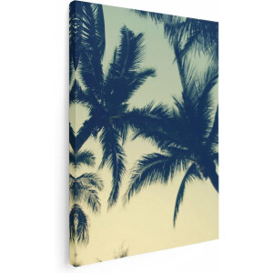 Artaza Canvas Schilderij Palmbomen Bladeren - 60x80 - Foto Op Canvas - Canvas Print