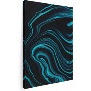 Artaza Canvas Schilderij Abstract - 60x80 cm - Wanddecoratie Marmer Turquoise - Muurdecoratie Woonkamer - Schilderijen Op Canvas