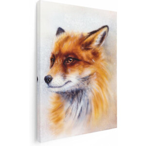 Artaza Canvas Schilderij Vos - 30x40 cm - Klein - Wanddecoratie Dieren - Muurdecoratie Dierenhoofd - Kamer Accessoires