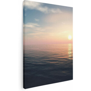 Artaza Canvas Schilderij Zee Water Tijdens Zonsondergang - 60x80 - Foto Op Canvas - Canvas Print