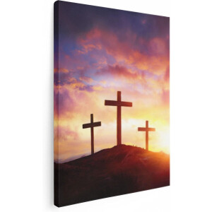 Artaza Canvas Schilderij Kruisiging van Jezus Christus - Drie Kruisen - 60x80 - Foto Op Canvas - Canvas Print