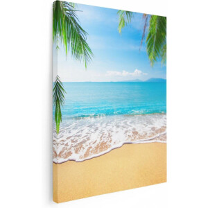 Artaza Canvas Schilderij Tropisch Strand En Zee - 60x80 - Foto Op Canvas - Canvas Print