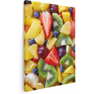 Artaza Canvas Schilderij Diverse Kleurrijke Fruit Achtergrond - 60x80 - Foto Op Canvas - Canvas Print