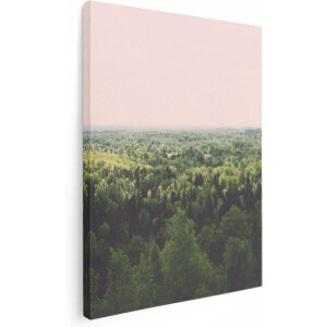 Artaza Canvas Schilderij Eindeloze Bos Met Groene Bomen - 60x80 - Foto Op Canvas - Canvas Print